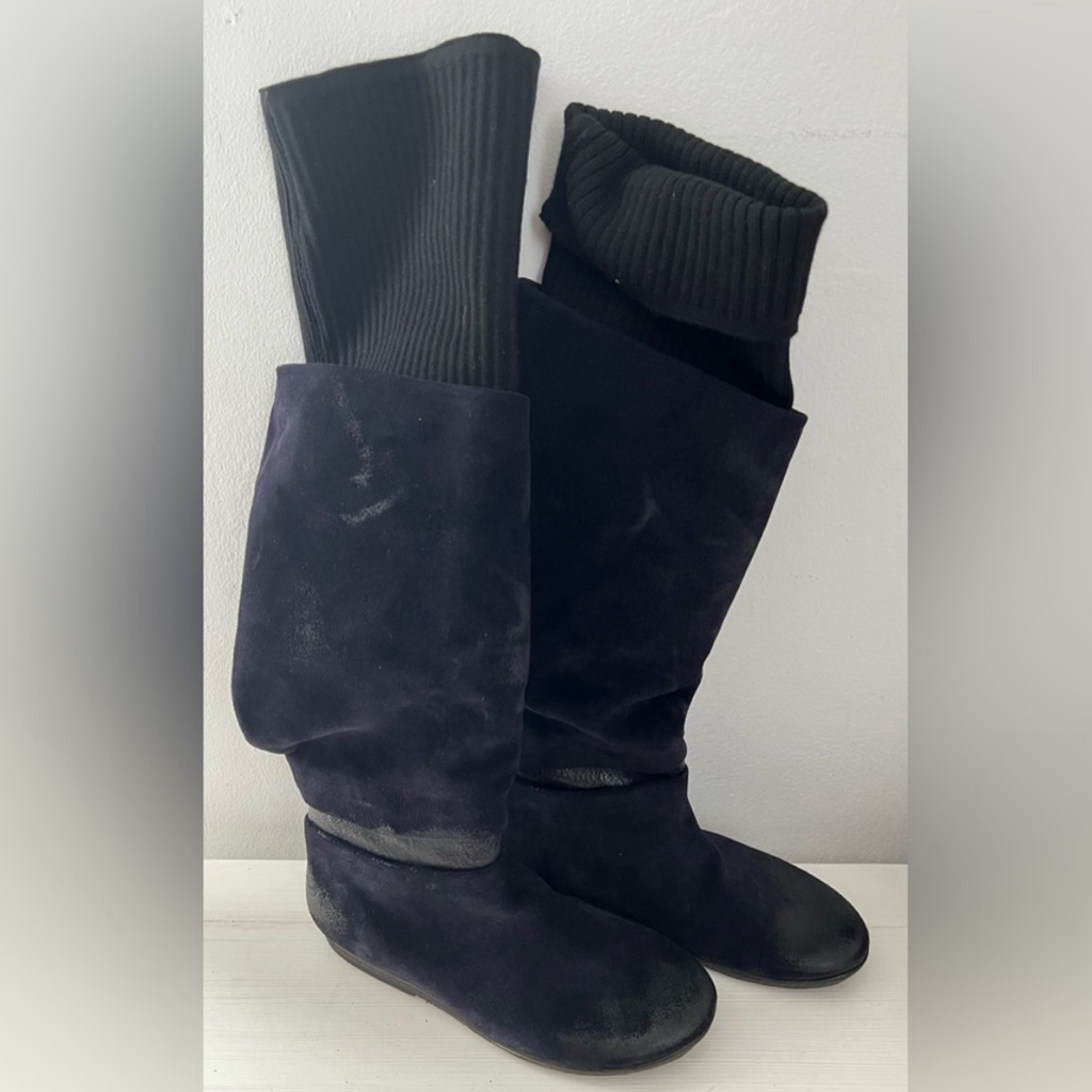 Marsell Women’s Suede Navy Boots